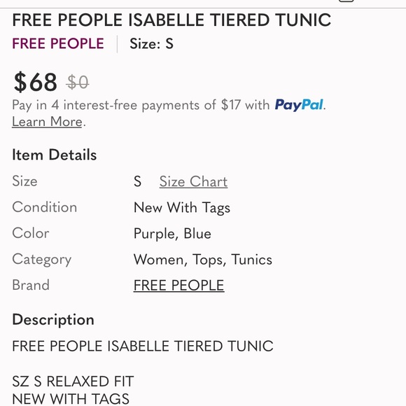 FREE PEOPLE Isabel Tiered Tunic XS - Picture 6 of 10